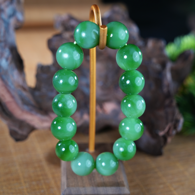 lot59 和田玉碧玉手串/QG51222-184427 保利山东