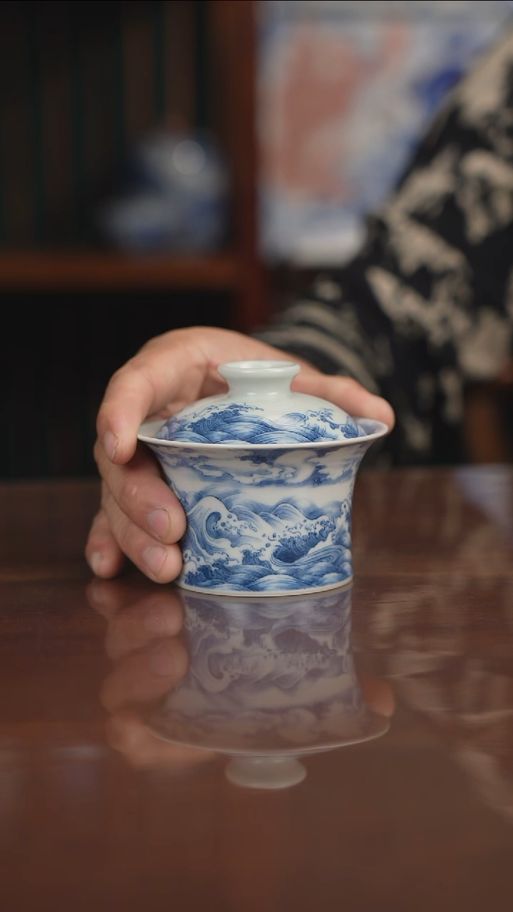 景琳藏青花北派山水藏福图