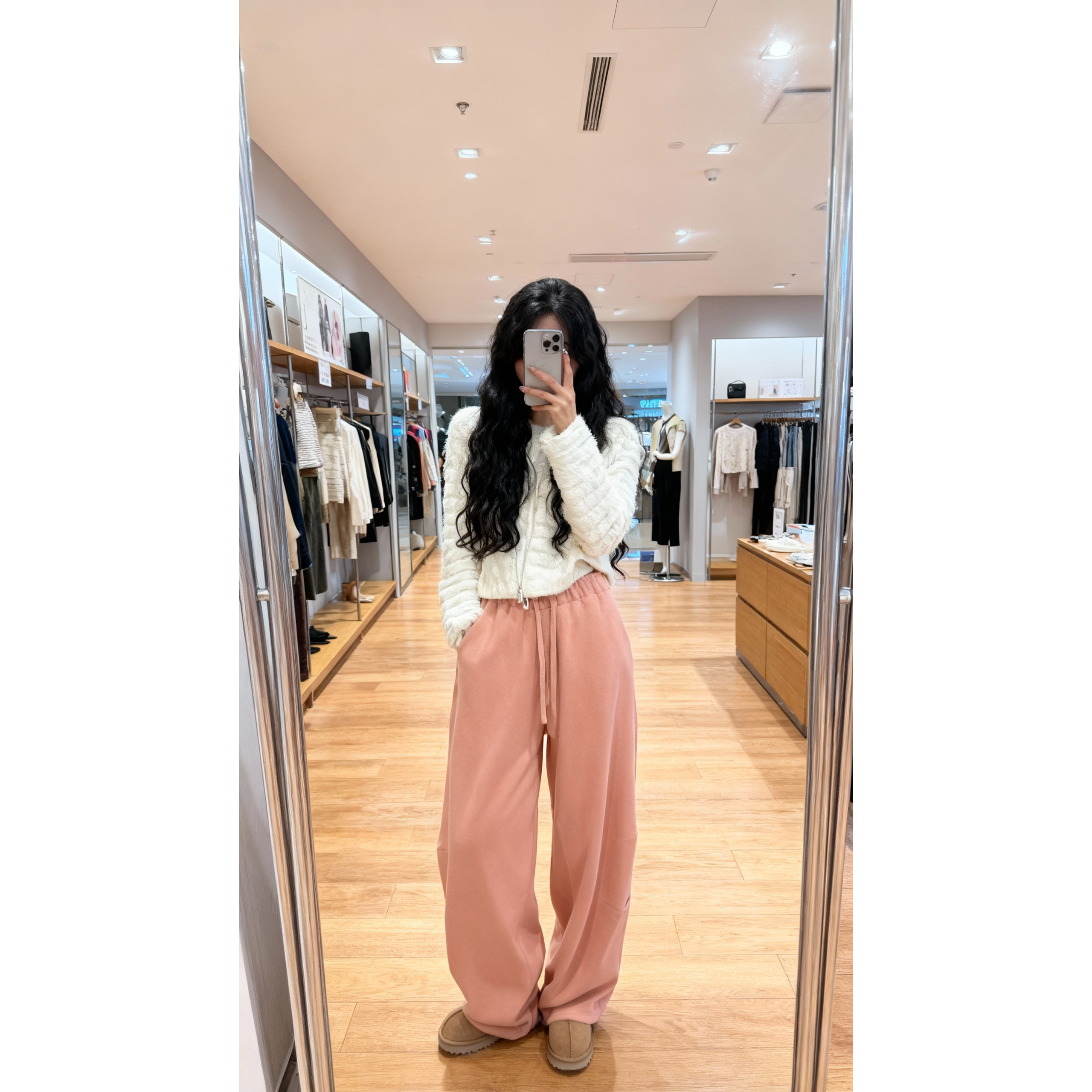 【现货秒发】软糯加绒立体剪裁宽松哈伦休闲裤松紧腰纯色阔腿卫裤