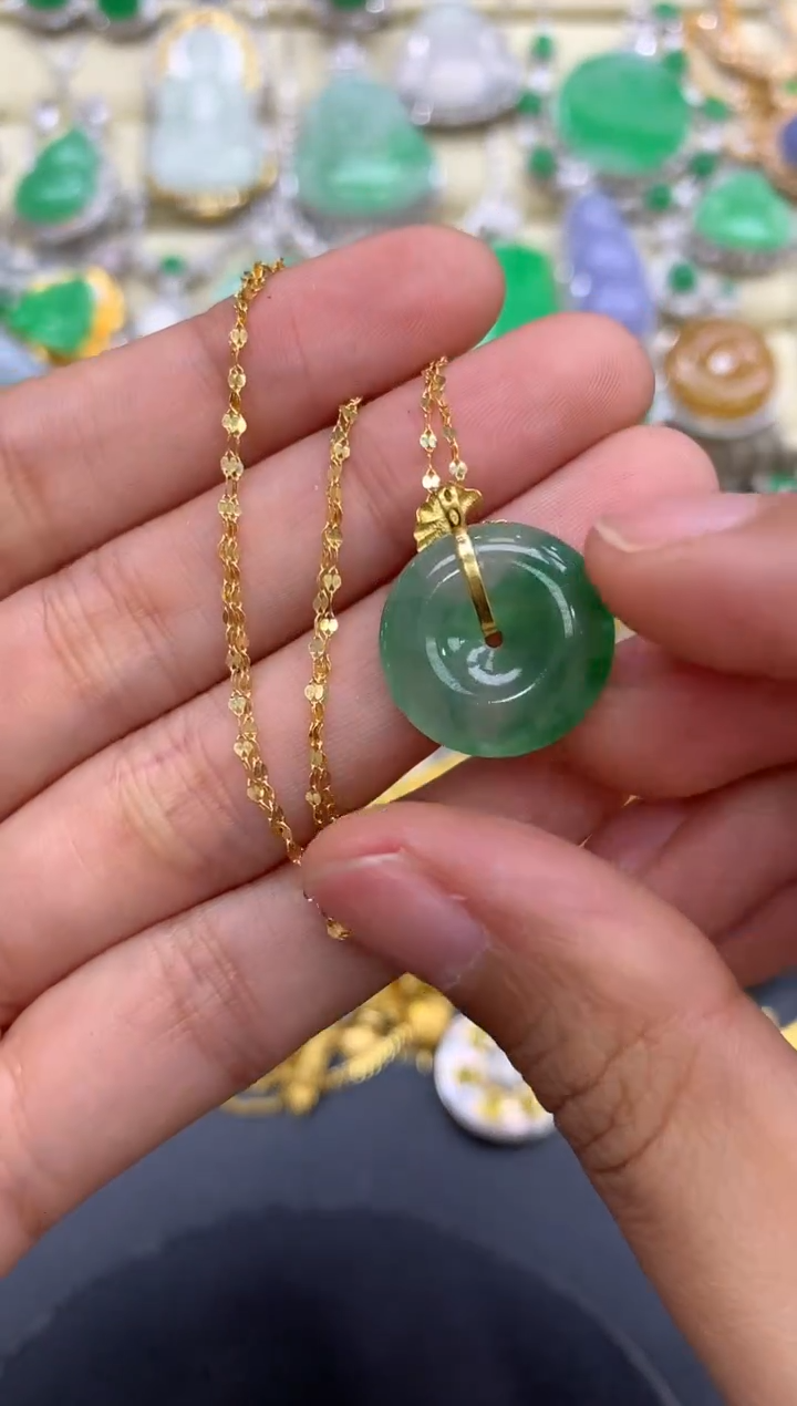 【闪购商品】翡翠颈饰18K金镶嵌356-中国好珍宝
