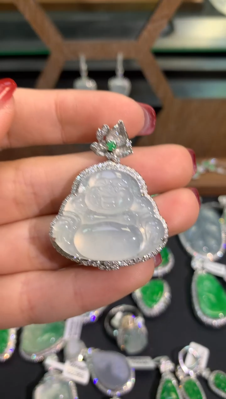 【闪购商品】翡翠吊坠(不含链)18K金镶嵌吊坠