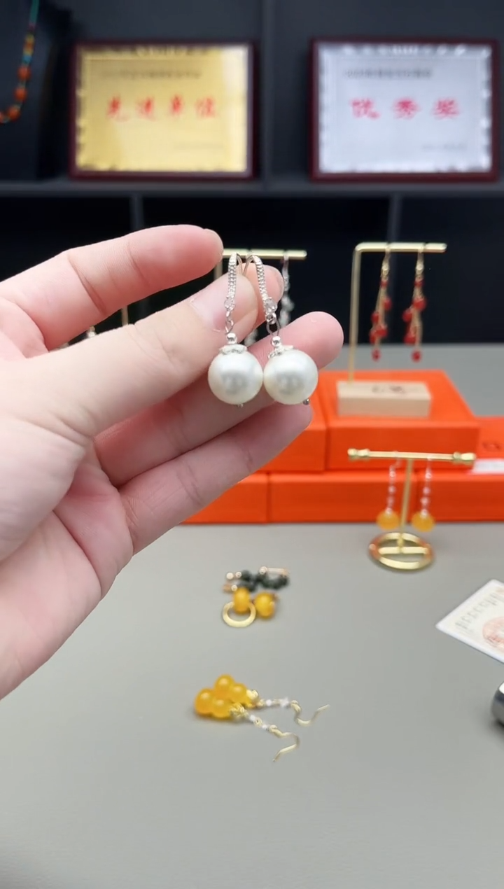 耳饰拼合珍珠（马贝珠）未镶嵌239