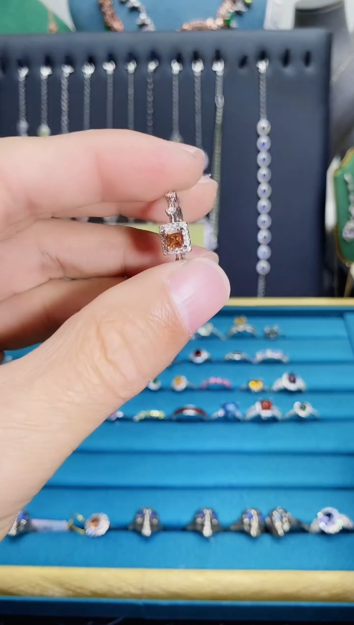 【闪购商品】石榴石（芬达石）戒指银S925镶嵌1121