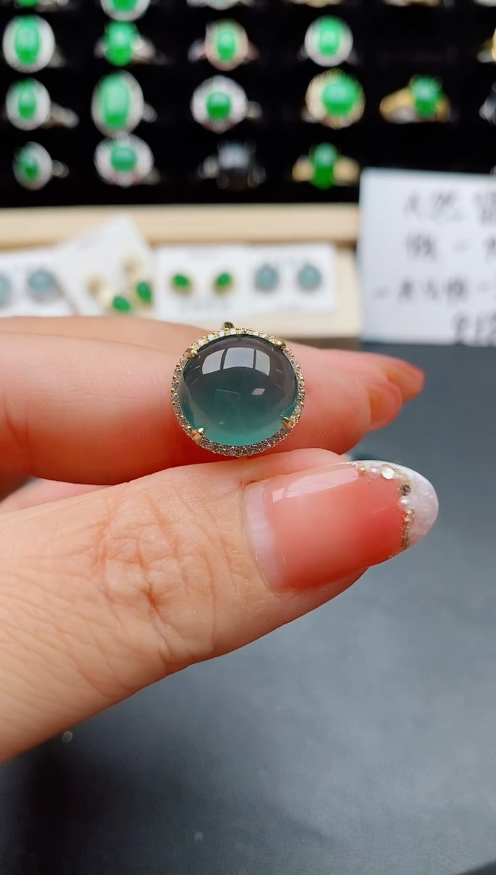 【闪购商品】翡翠戒指银S925镶嵌508050