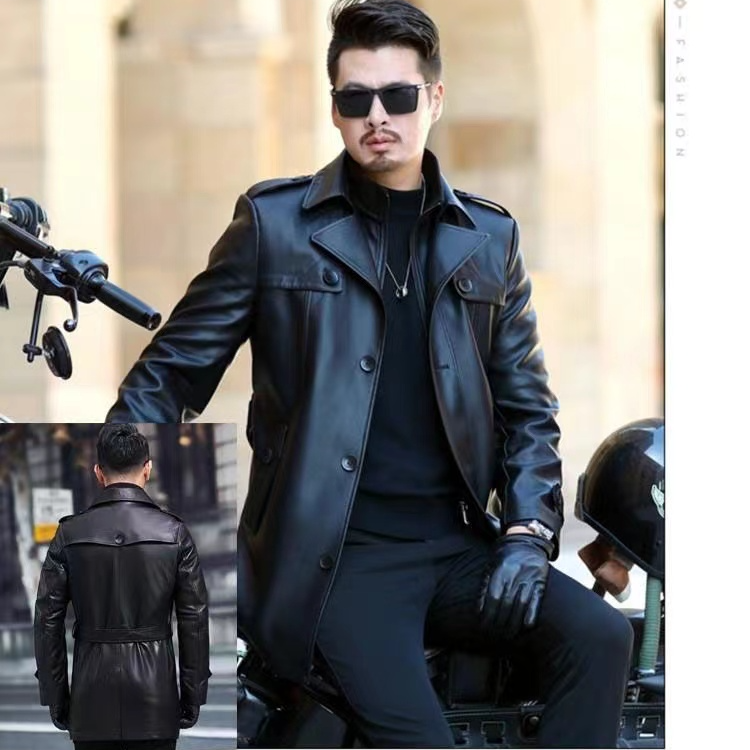 老爷车高端2025年男士新款秋冬大气档次大码加绒加厚皮风衣