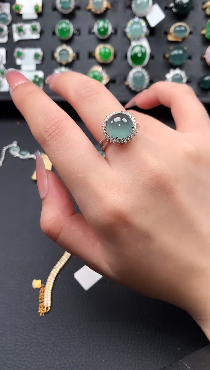 【闪购商品】翡翠戒指银S925镶嵌634514