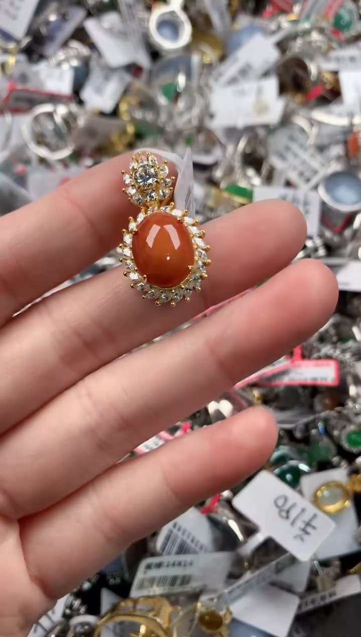 银S925镶嵌戒指翡翠13-13-13     7