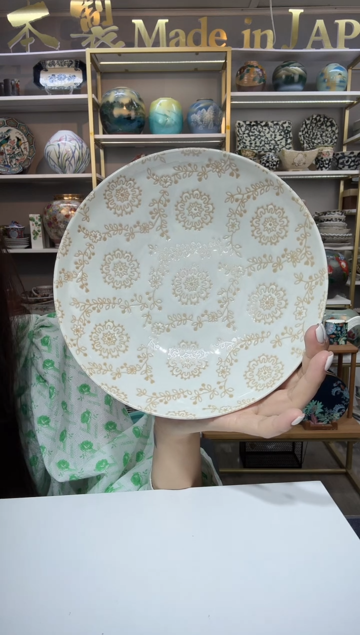 陶瓷21厘米深盘一只