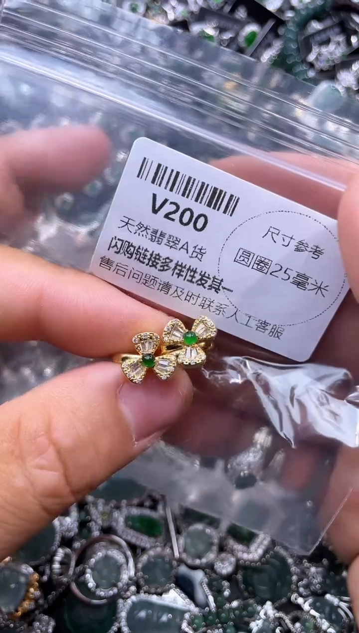 【闪购商品】翡翠颈饰未镶嵌V200耳扣