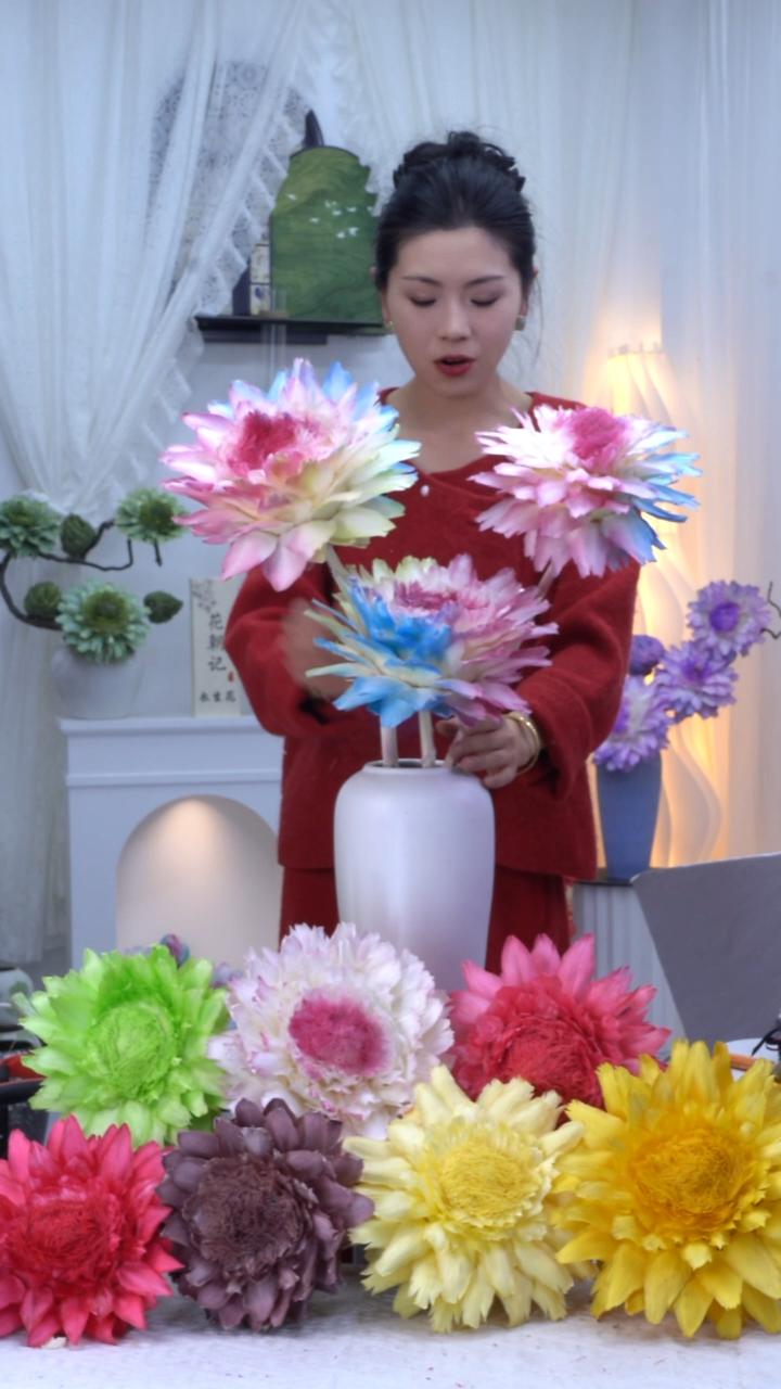 永生洋蓟浅彩虹3头【叶片有伤】7622