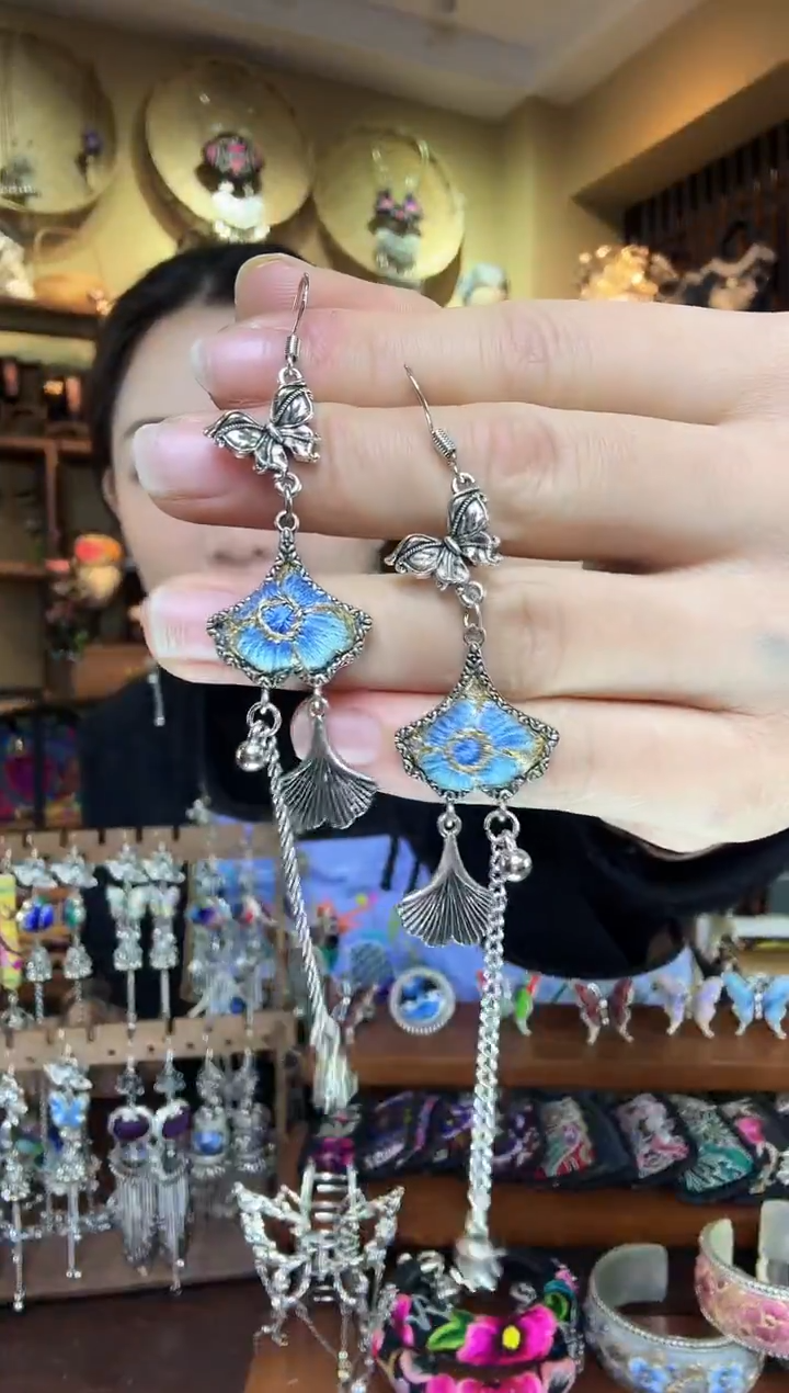 刺绣非遗刺绣民族风耳环