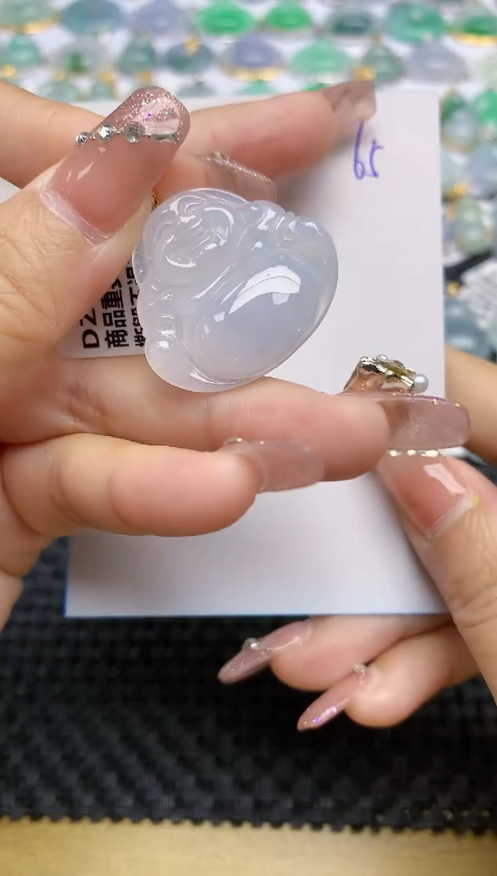 【闪购商品】翡翠颈饰18K金镶嵌天然A货翡翠 65