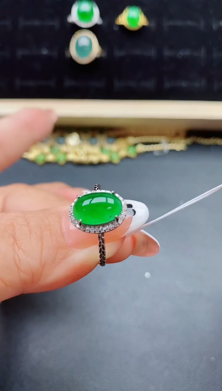 【闪购商品】翡翠银S925镶嵌戒指321321