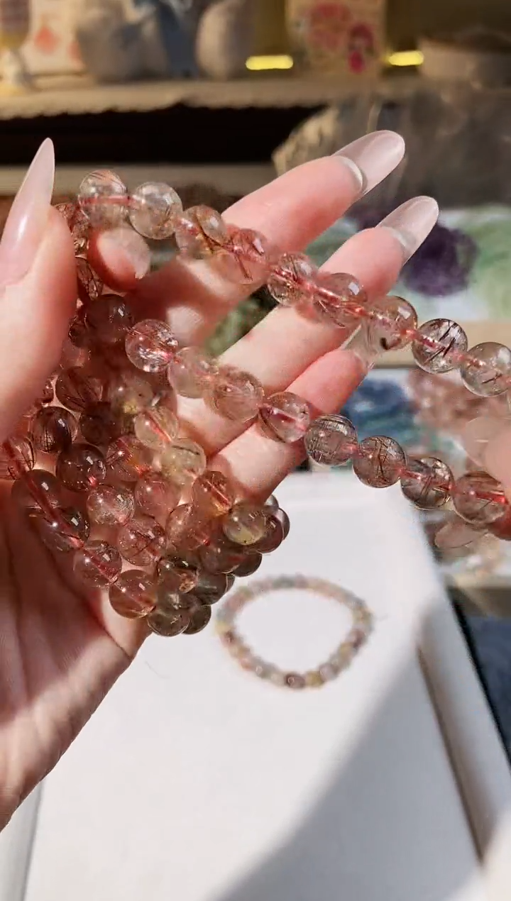 【闪购商品】水晶手串未镶嵌彩发红铜发