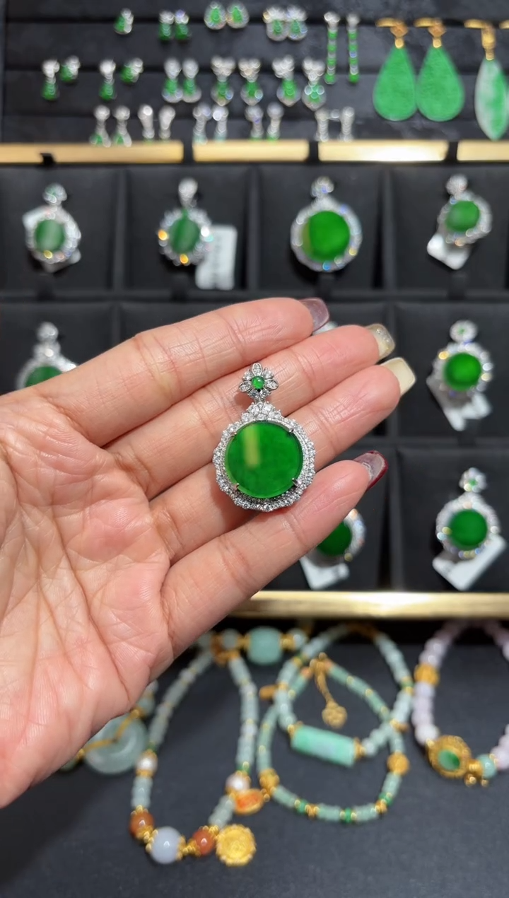 【闪购商品】翡翠颈饰银S925镶嵌无事/支持复检/一件