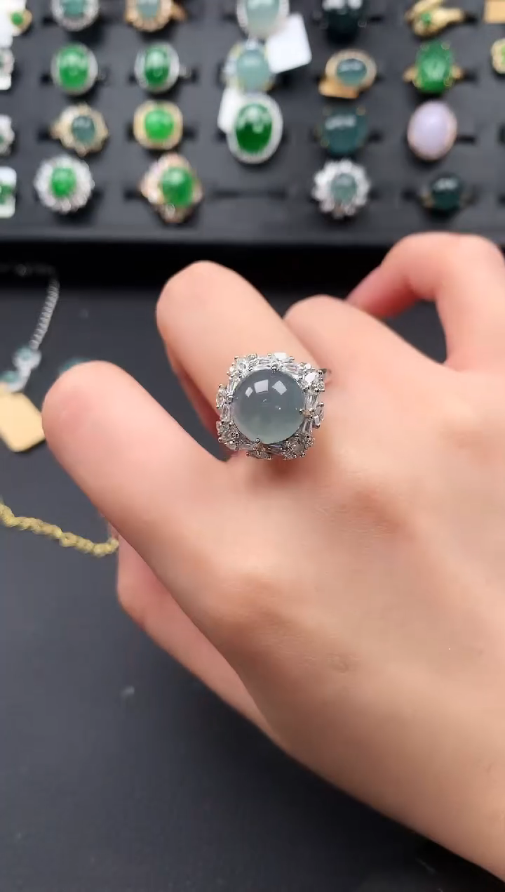 【闪购商品】翡翠戒指银S925镶嵌512124