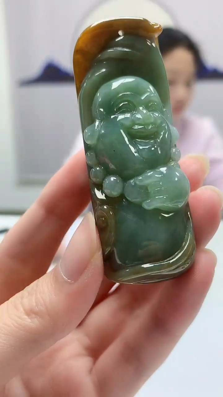 【闪购商品】定制翡翠未镶嵌4902zm-毛货挂件40佛公