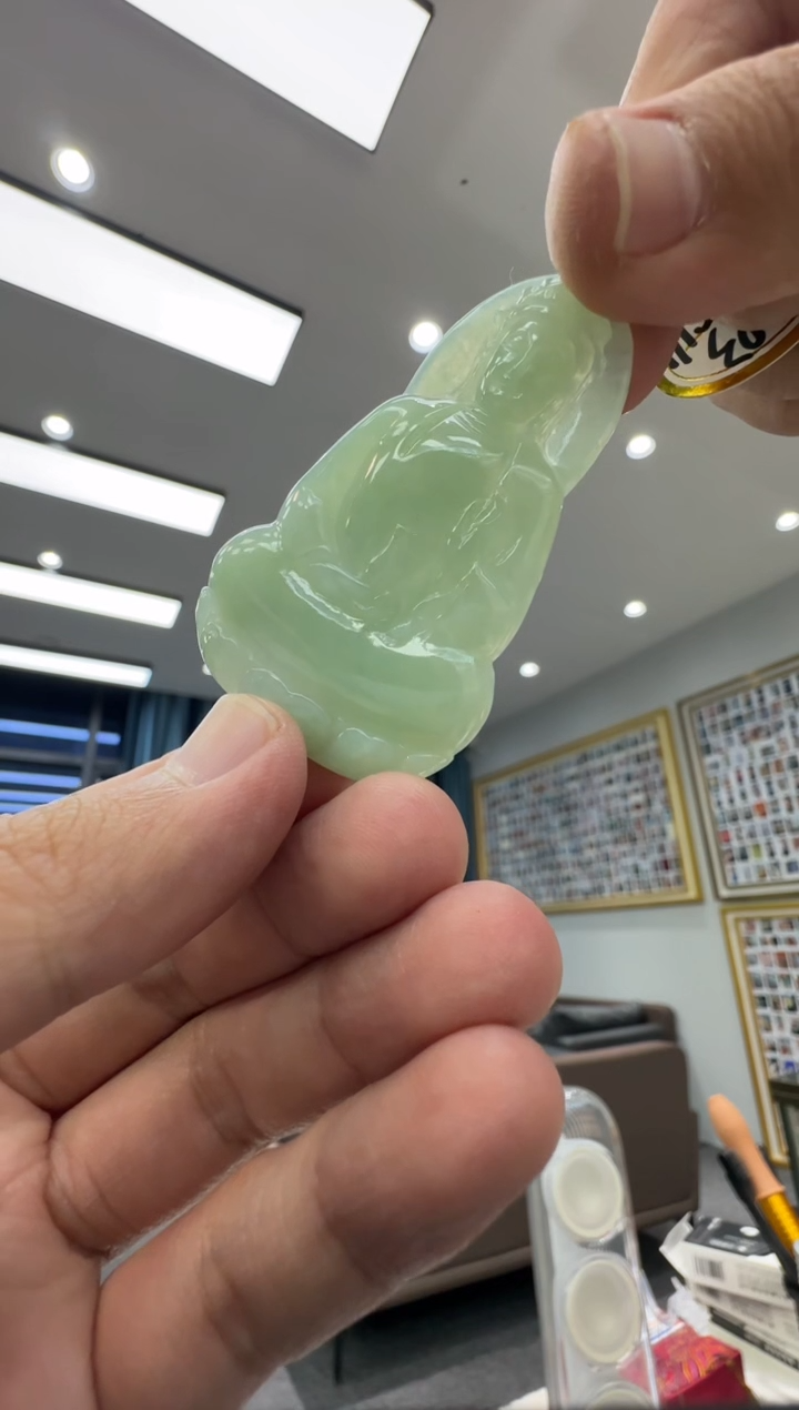 颈饰未镶嵌翡翠天然翡翠A货孤品一件