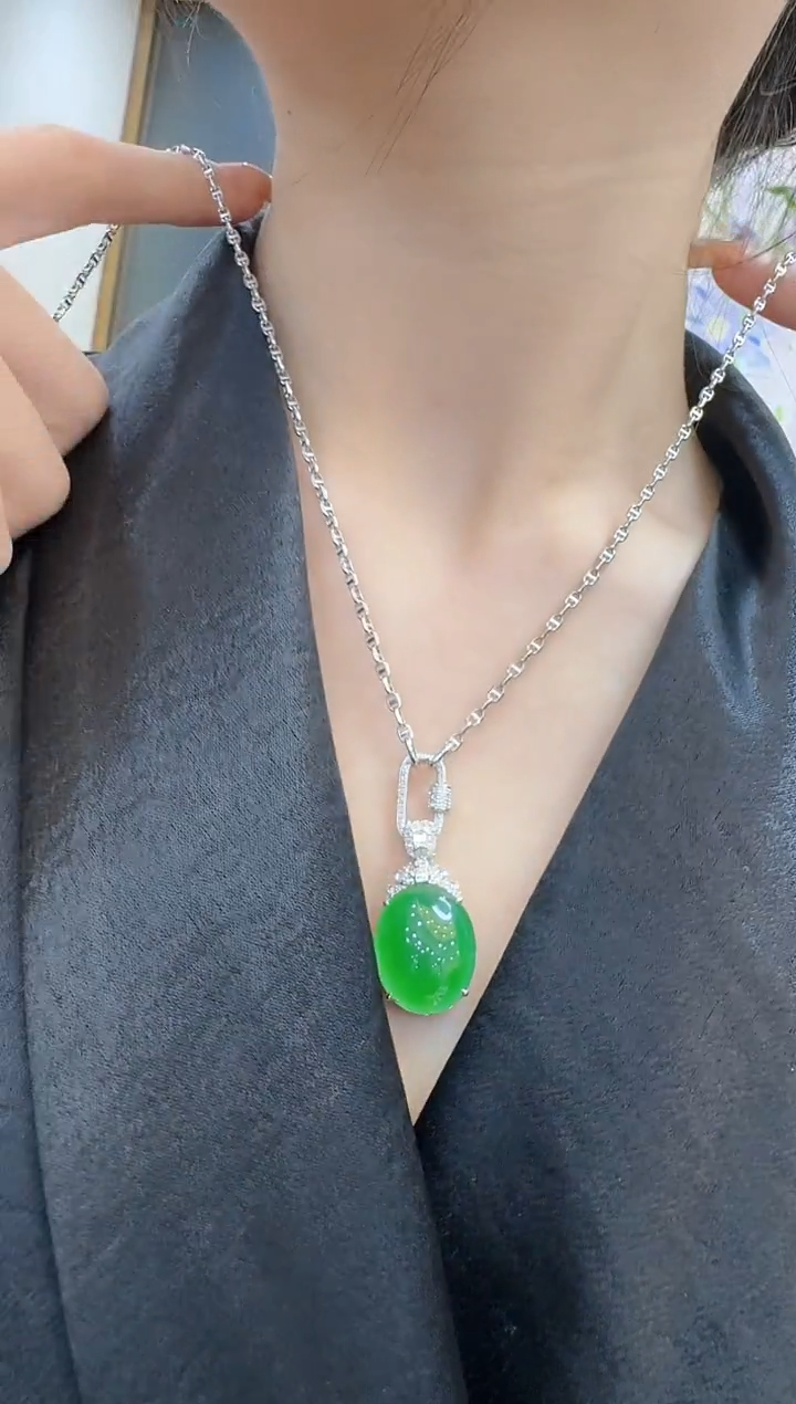 翡翠18K金镶嵌套链多样性团购发一件