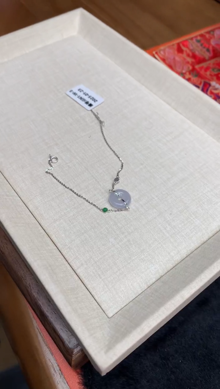 【闪购商品】翡翠手链18K金镶嵌手链