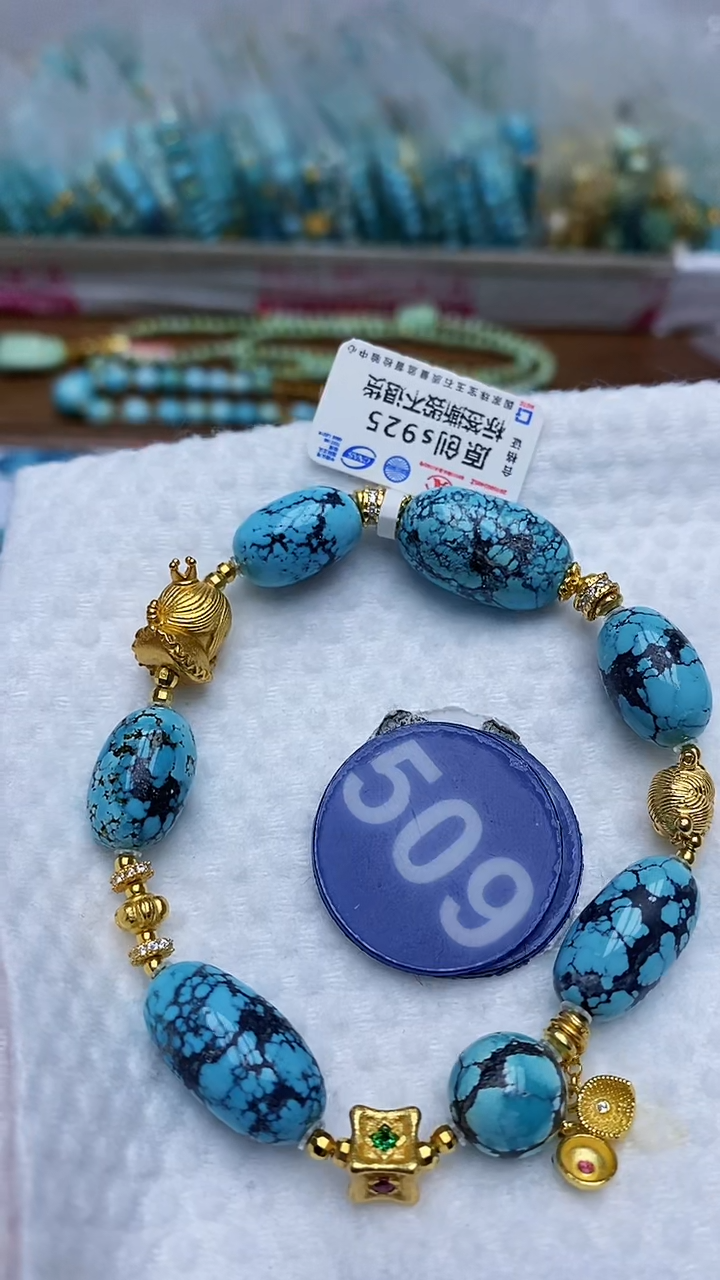 【闪购商品】绿松石手串银S925镶嵌509