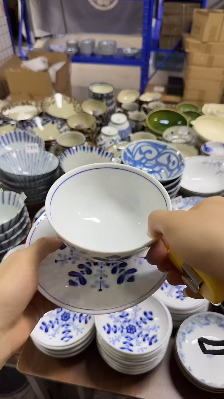 圆形日本进口餐具  16.5厘米平盘加12.5厘米米饭碗