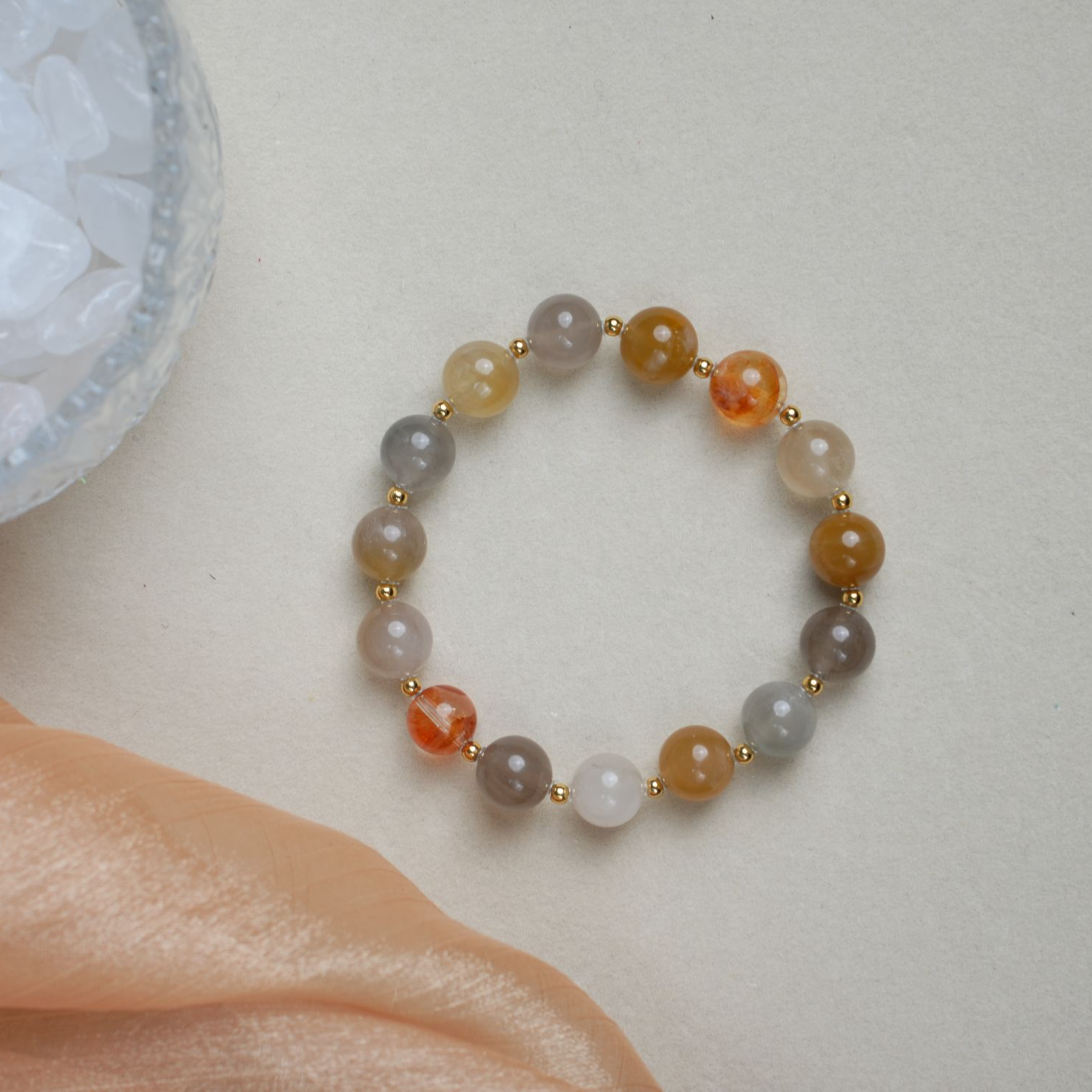 梵熹水晶 【秋之沙曼】天然兔毛水晶手串 多样性发一11MM