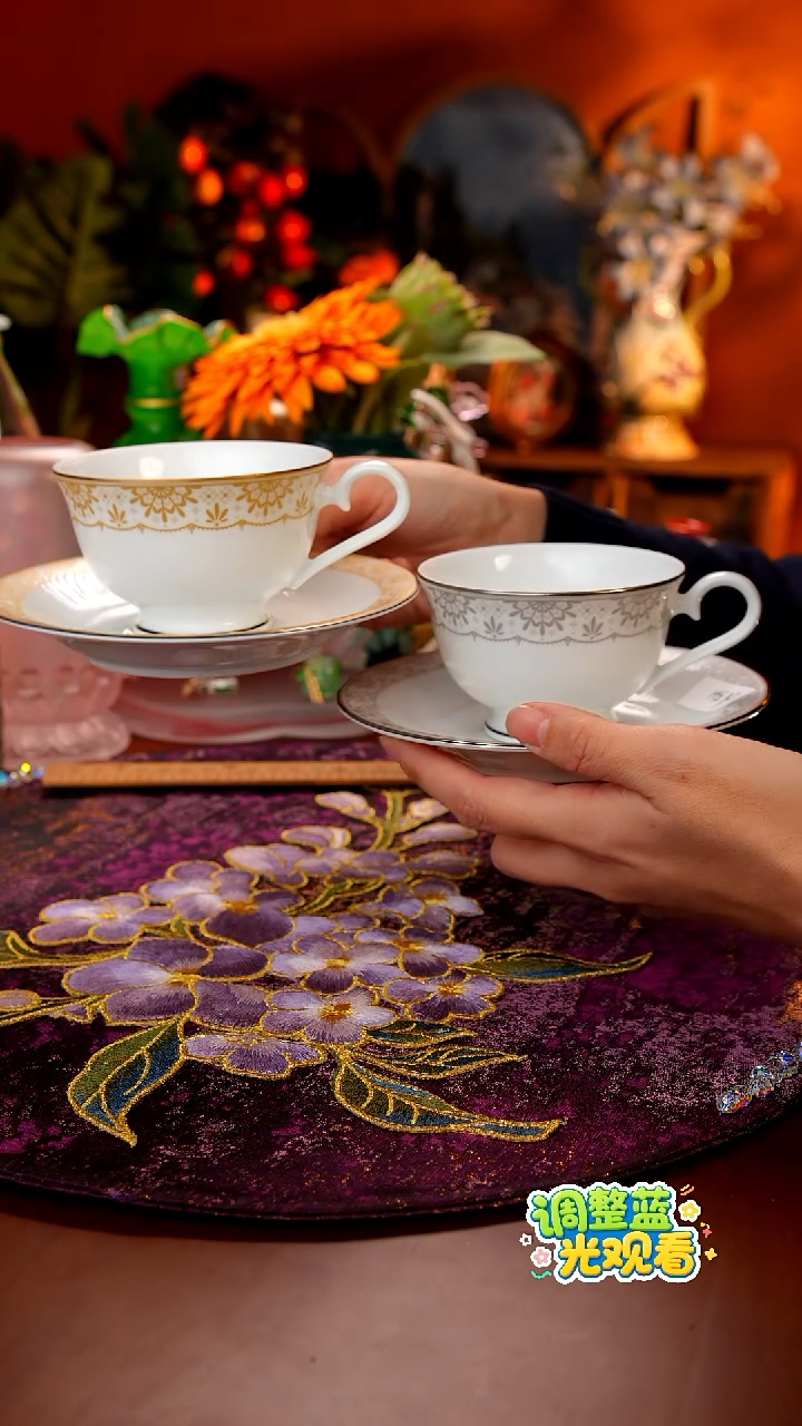 秋田清仓放漏局儿-鸣海金银咖啡杯2只