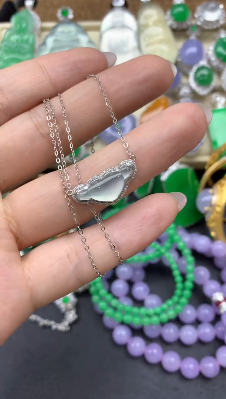 【闪购商品】翡翠颈饰18K金镶嵌88-中国好珍宝