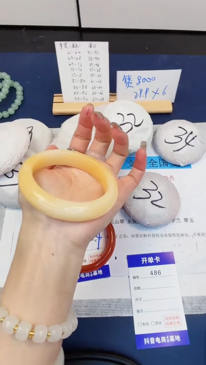 【闪购商品】石英质玉手镯未镶嵌486-财气镯-圈口61