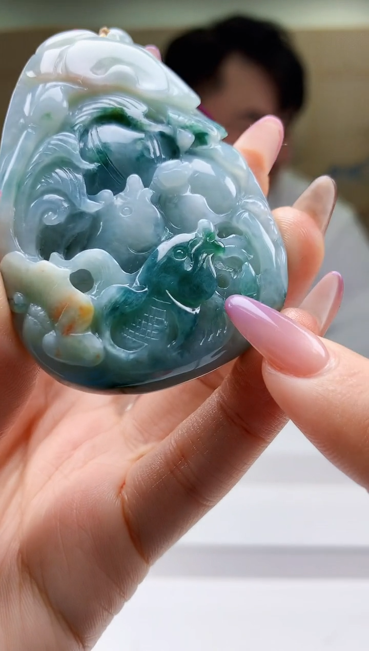 【闪购商品】定制翡翠未镶嵌5060ty-毛货挂件39