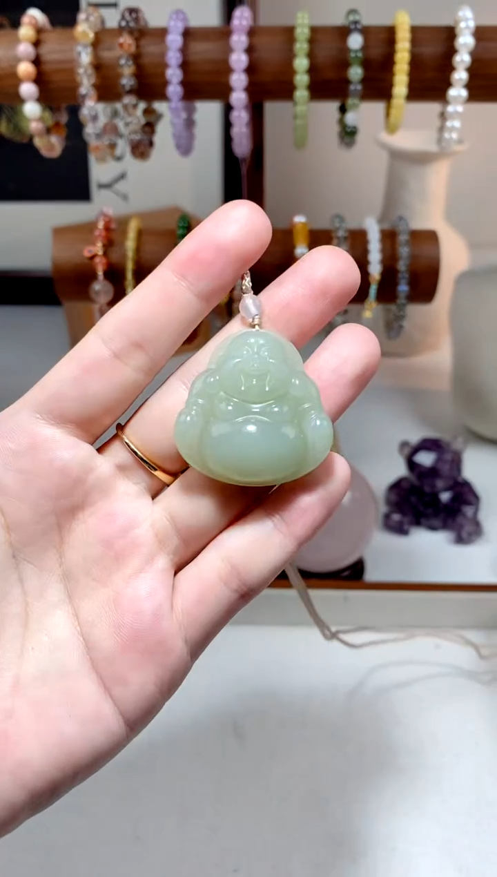 【闪购商品】和田玉毛衣链未镶嵌佛公
