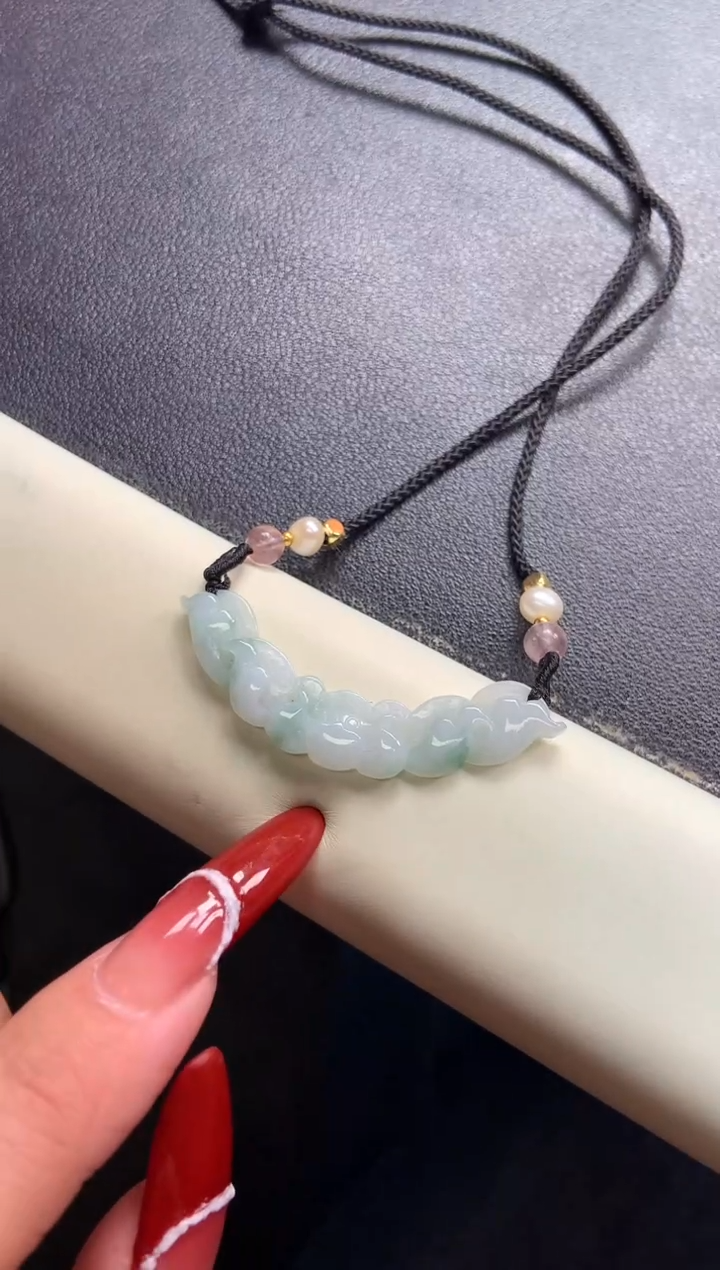 【闪购商品】翡翠颈饰未镶嵌玉璜-编绳