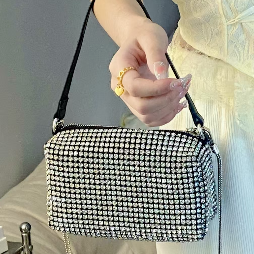 95新 Alexander McQueen/亚历山大·麦昆 茉上/全钻手提包