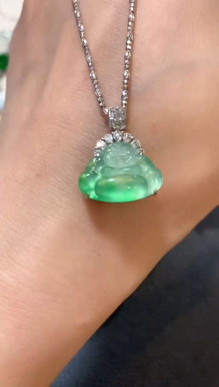 吊坠(不含链)18K金镶嵌翡翠m110   