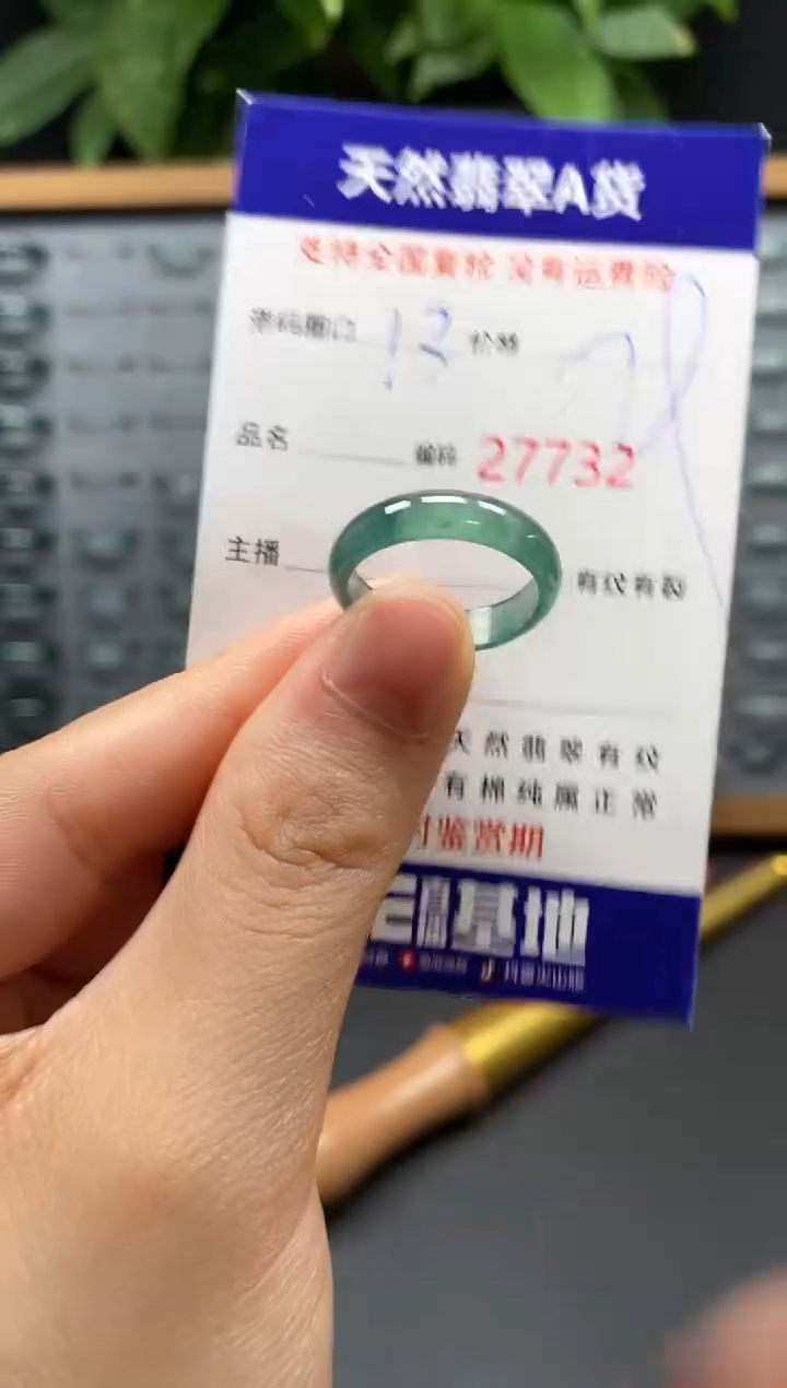 翡翠戒指未镶嵌天然翡翠戒圈7732