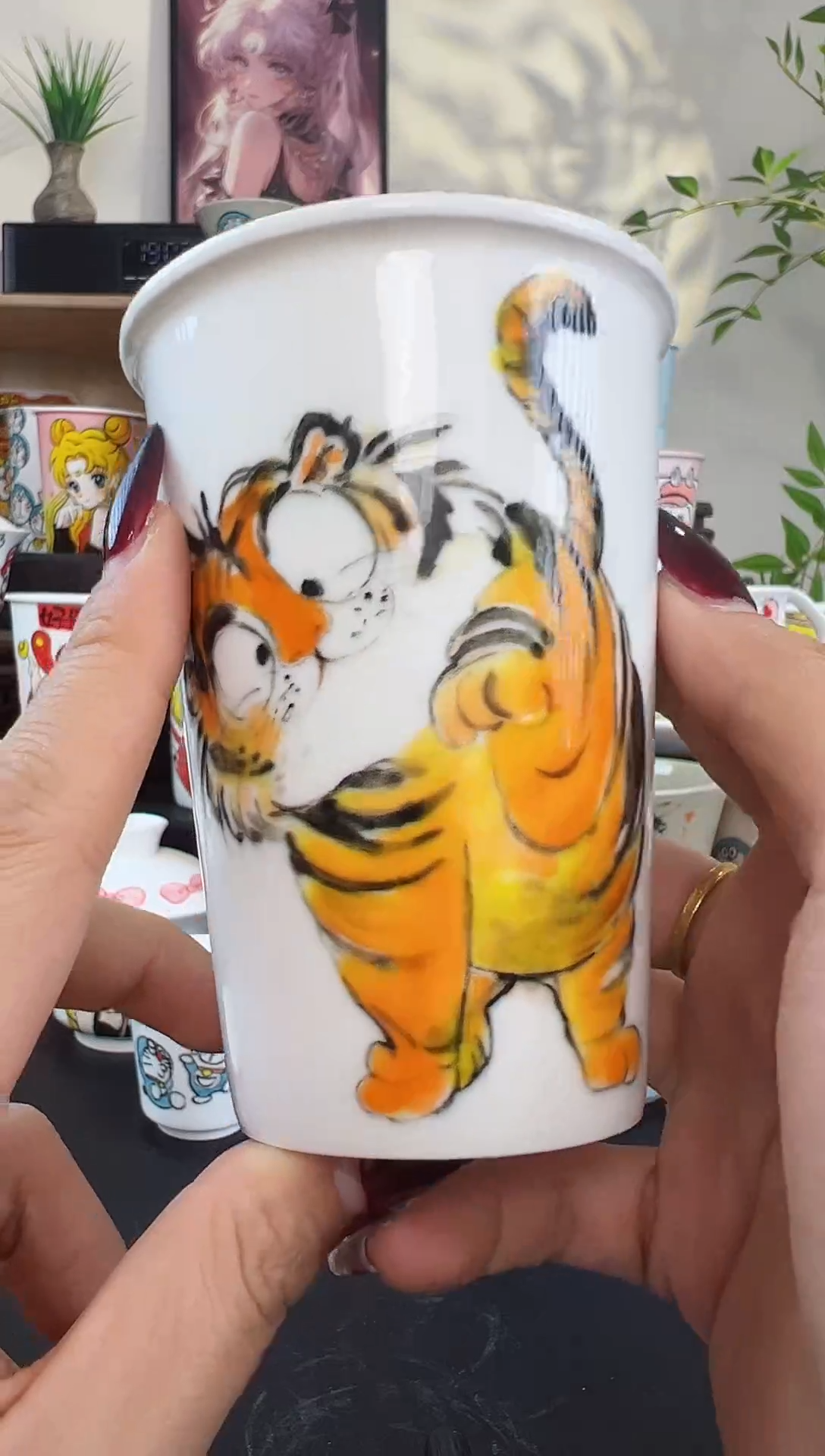 【闪购商品】摆件笙笙漫 手工手绘陶瓷杯杯