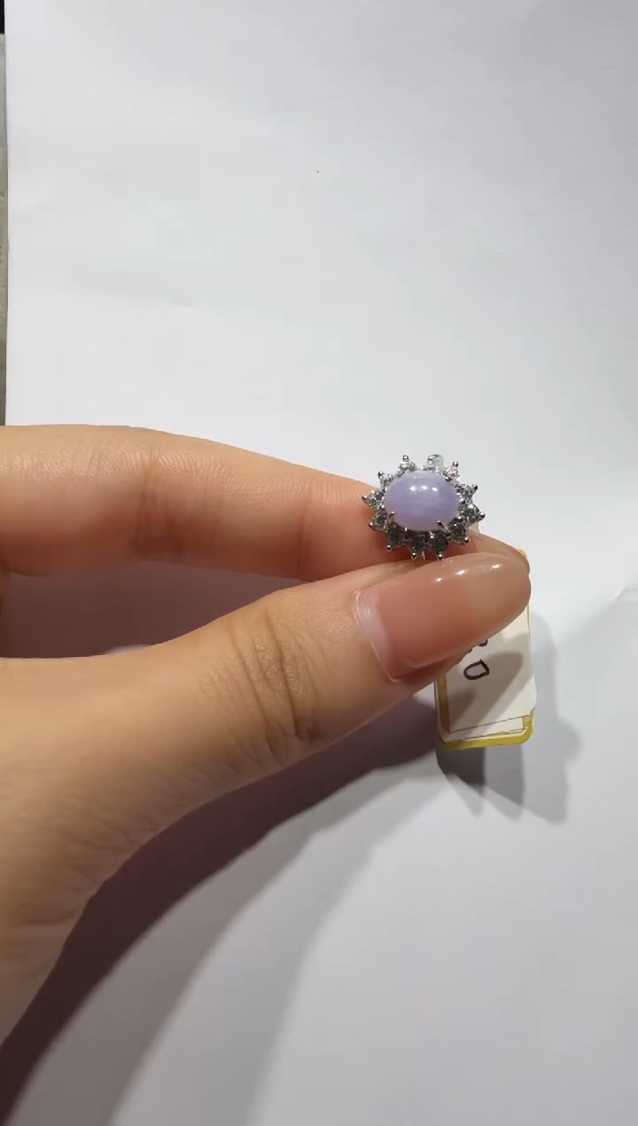 银S925镶嵌戒指翡翠925银镶缅甸A货翡翠戒指