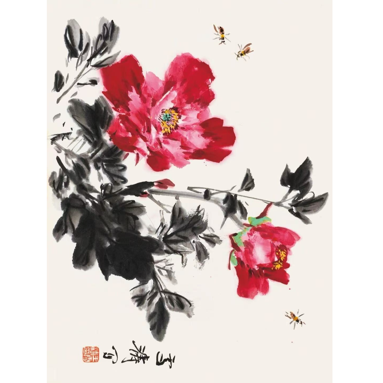 国画牡丹画富贵吉祥适合客厅过道餐厅装饰  17 幅 打印