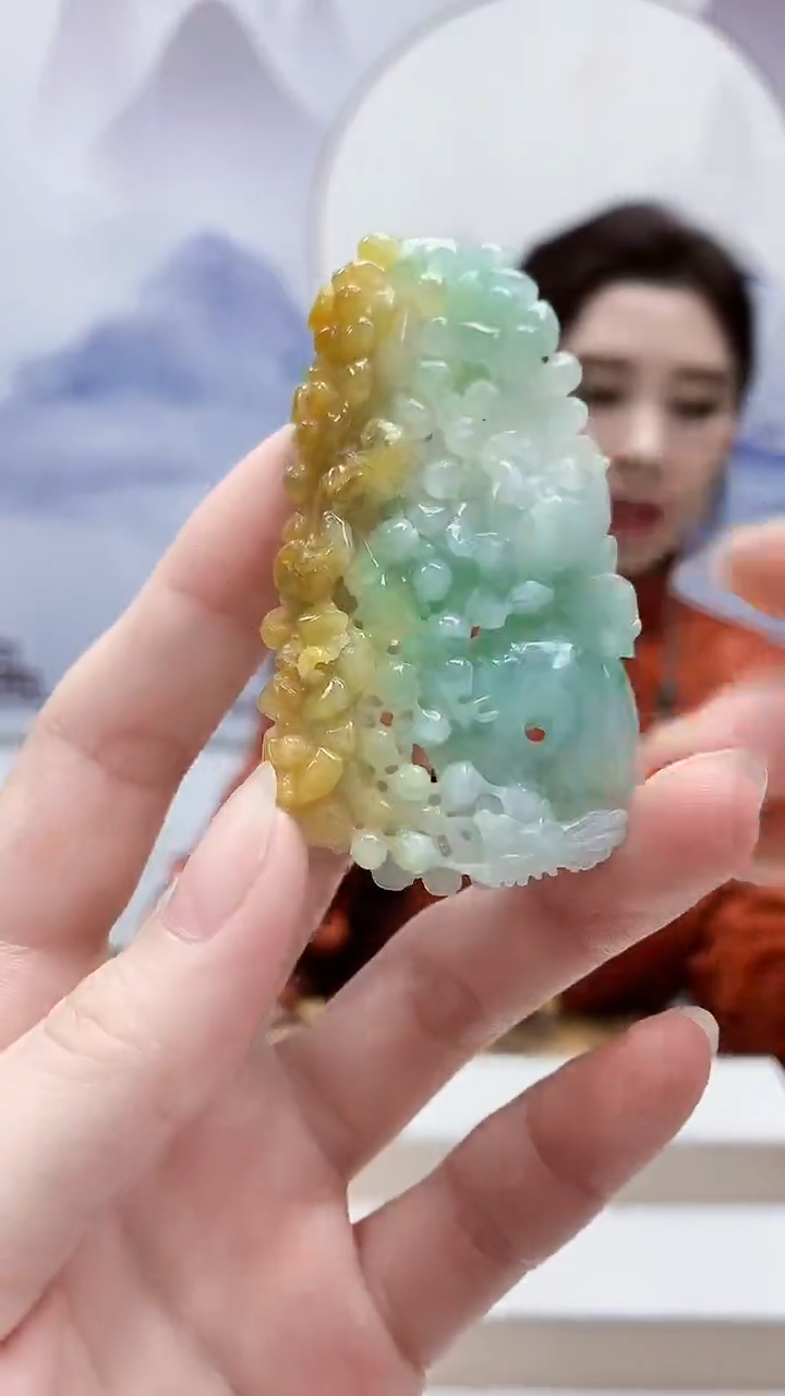 未镶嵌定制翡翠4829ry-毛货挂件