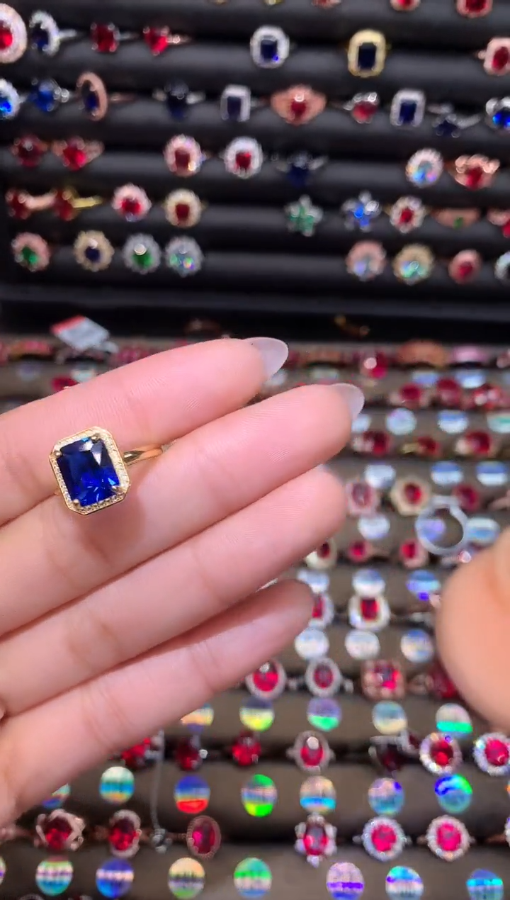 【闪购商品】蓝宝石戒指银S925镶嵌1