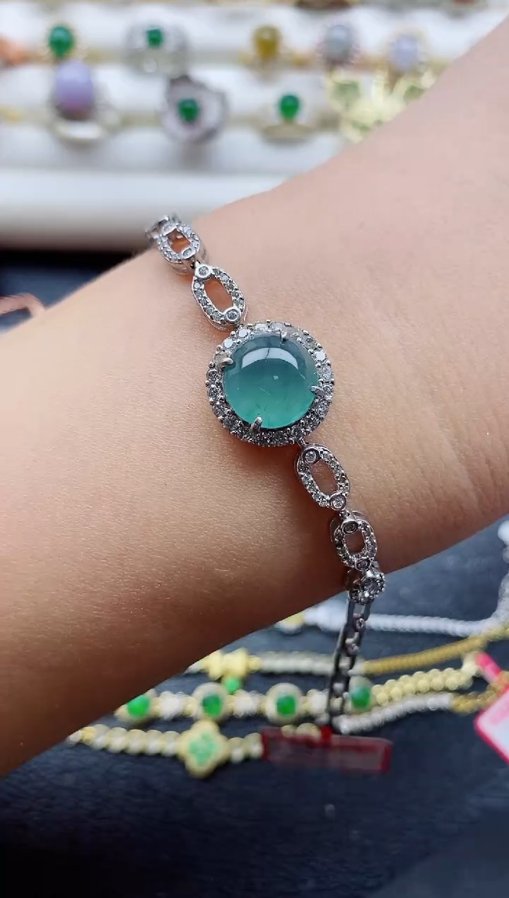 银S925镶嵌戒指翡翠1