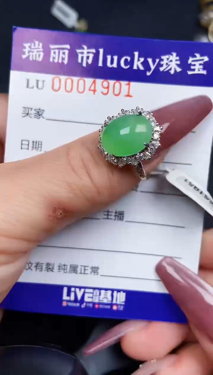 翡翠银S925镶嵌颈饰4901