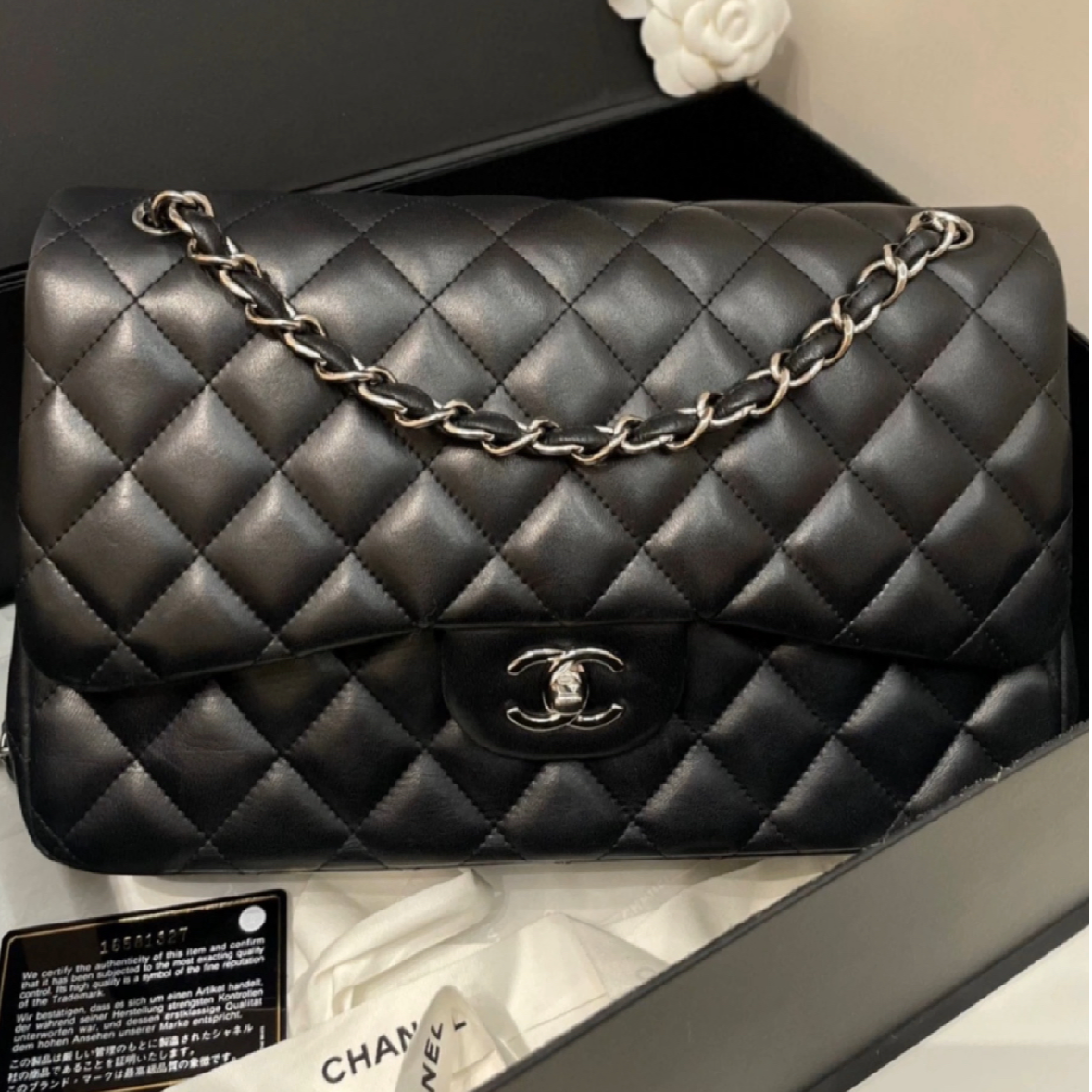 99新 Chanel/香奈儿 小花姑姑P205438632CF jumbo 19开 肩包