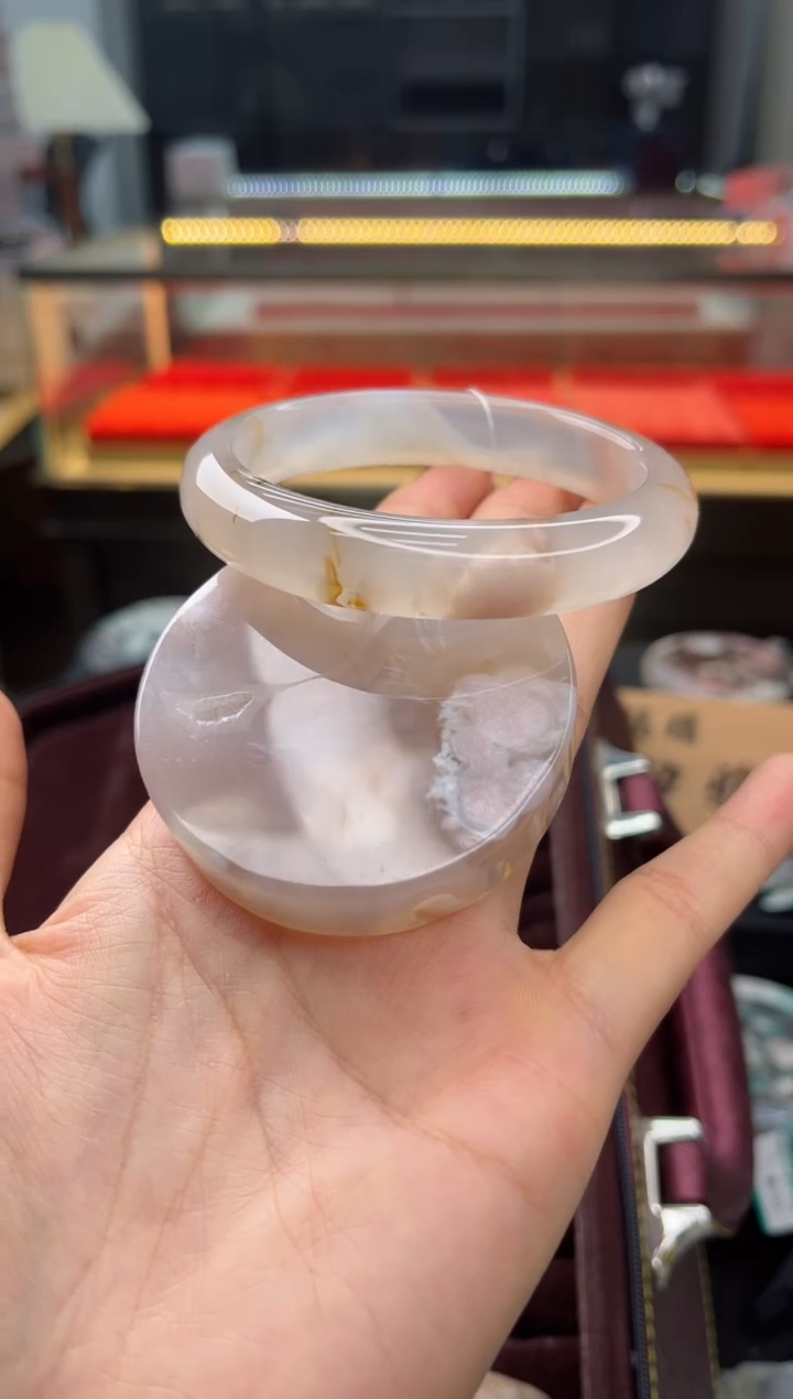 石英质玉手镯未镶嵌58圈口（赠送镯心）3889220