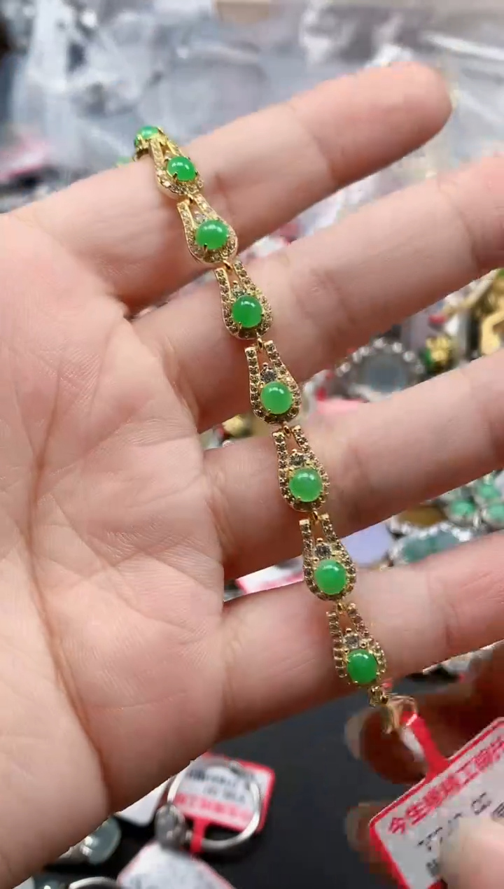 银S925镶嵌戒指翡翠天然A货缅甸翡翠