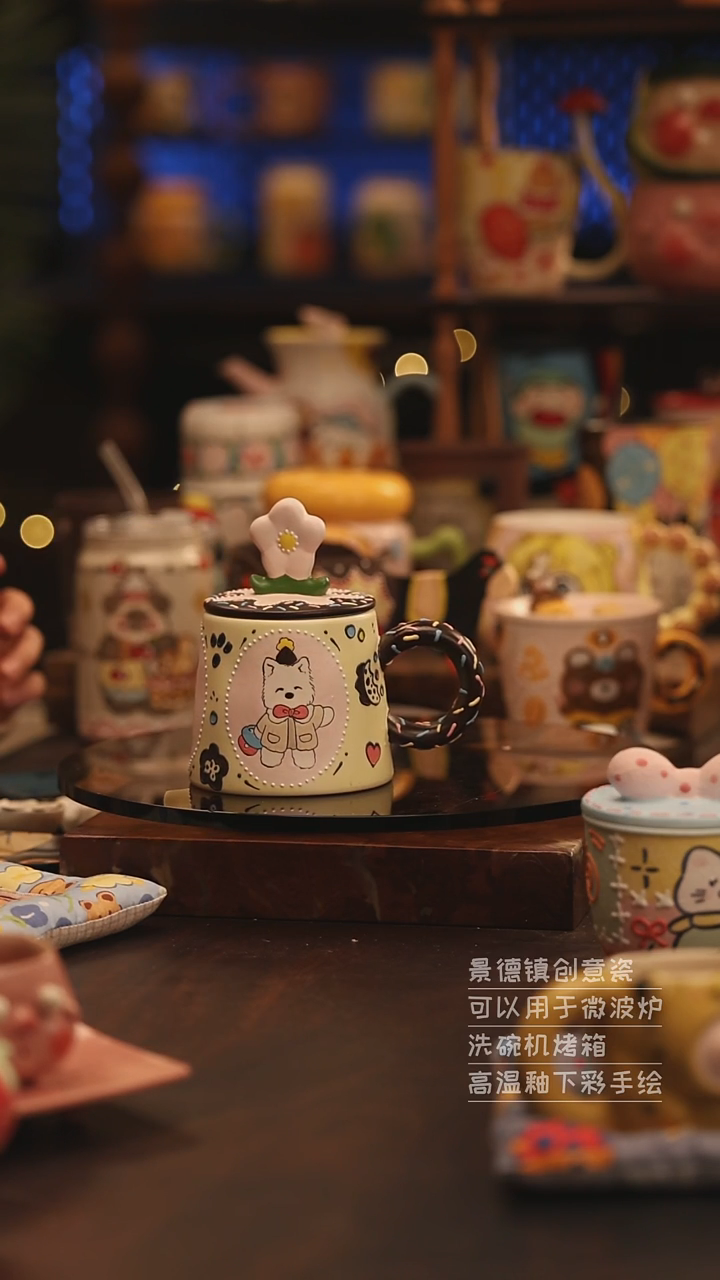 陶瓷景德镇可爱陶瓷釉下彩绘设计师款