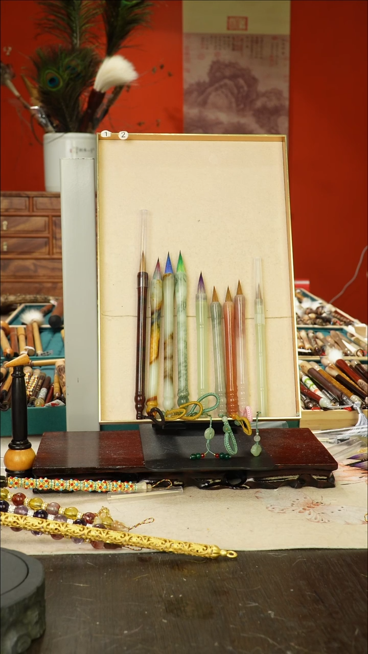 362号闪孤品高货毛笔链接 清水试笔 蘸墨不退