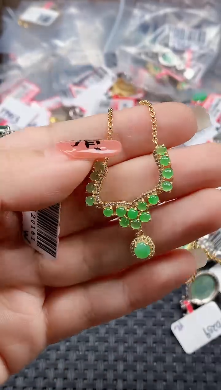 银S925镶嵌戒指翡翠天然A货缅甸翡翠