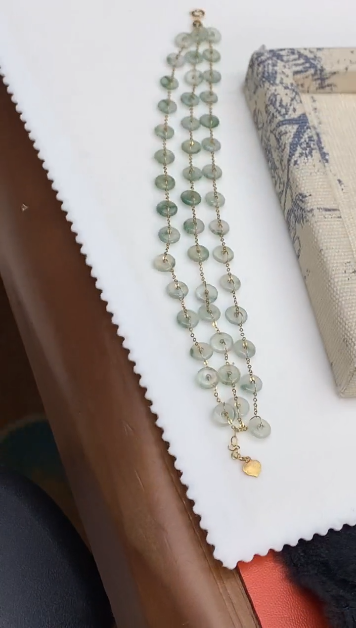 【闪购商品】翡翠手链18K金镶嵌手链